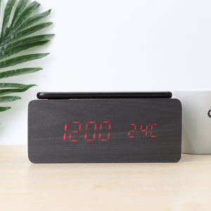 Alarm Clock + 5W Wireless Charging - Black