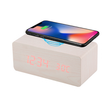 Load image into Gallery viewer, Alarm Clock + 5W Wireless Charging - White