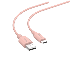 Dual Port USB-A Wall Charger with USB-C Cable - Rose Gold