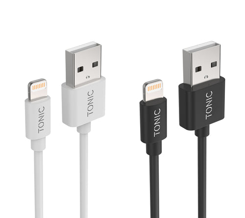Twin pack Lightning to USB-A Cable 1M - Black/White