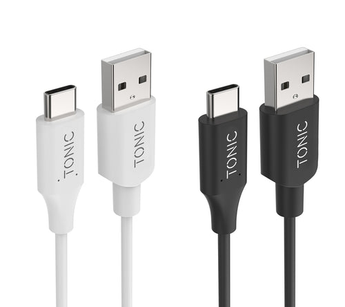 Twin pack USB-C 2.0 to USB-A Cable 1M - Black/White
